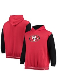 FANATICS Branded Scarletblack San Francisco 49ers Big Tall Block Party Pullover Hoodie