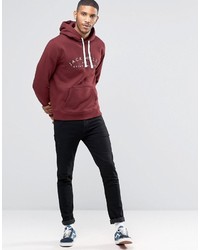 Jack Wills Hoodie With Wills Print In Damson