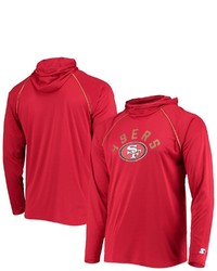 STARTE R Scarlet San Francisco 49ers Raglan Long Sleeve Hoodie T Shirt