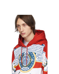 Moschino Red And White Budweiser Edition Logo Hoodie