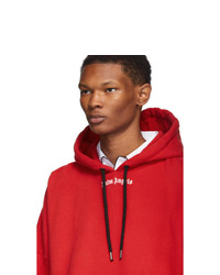 Palm Angels Red Logo Hoodie