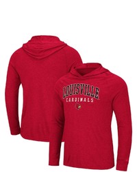 Colosseum Red Louisville Cardinals Campus Long Sleeve Hooded T Shirt In Heather Red At Nordstrom