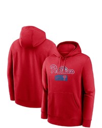 Nike Red Philadelphia Phillies Team Lettering Club Pullover Hoodie