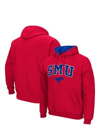 Colosseum Red Smu Mustangs Arch And Logo Pullover Hoodie At Nordstrom