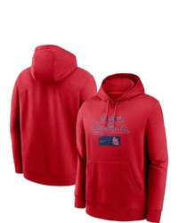 Nike Red St Louis Cardinals Team Lettering Club Pullover Hoodie