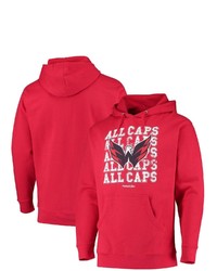 Mitchell & Ness Red Washington Capitals All Caps Pullover Hoodie