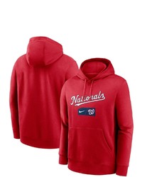 Nike Red Washington Nationals Team Lettering Club Pullover Hoodie