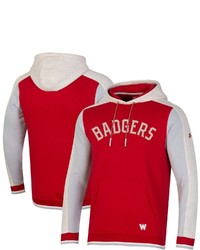 Under Armour Redheathered Oatmeal Wisconsin Badgers Iconic All Day Pullover Hoodie