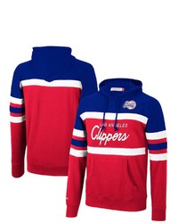 Mitchell & Ness Royalred La Clippers Head Coach Pullover Hoodie