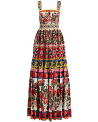 Dolce & Gabbana Carretto Print Lace And Sequin Gown
