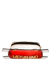 Moschino Bag Tabs Printed Leather Clutch