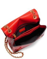 Moschino Fantasy Large Printed Patent Leather Crossbody Bag