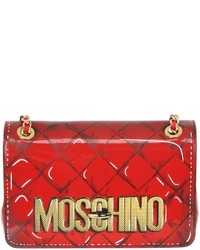 Moschino Printed Patent Leather Shoulder Bag