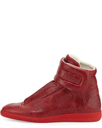 Maison Margiela Future Printed Leather High Top Sneaker Red