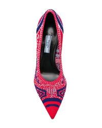 Prada Knitted Pointed Pumps
