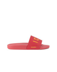 Red Print Leather Sandals