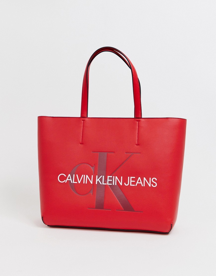 calvin klein red tote