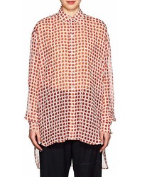 By Bonnie Young Shirt Rose Print Silk Blouse