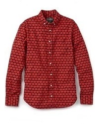 Red Print Long Sleeve Shirt