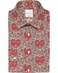 Paul Smith Graphic Flower Print Cotton Shirt