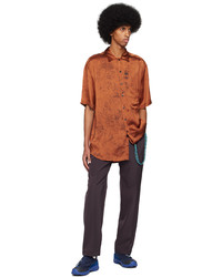 Song For The Mute Orange Spread Collar Shirt