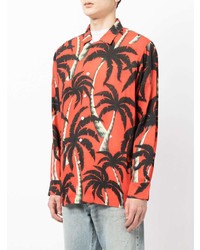 Endless Joy Palm Tree Print Tencel Shirt
