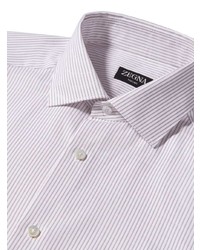 Zegna Stripe Print Tailored Cut Shirt