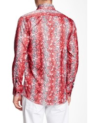 Suslo Couture Long Sleeve Printed Slim Fit Shirt