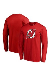 FANATICS Branded Red New Jersey Devils Primary Team Logo Long Sleeve T Shirt At Nordstrom