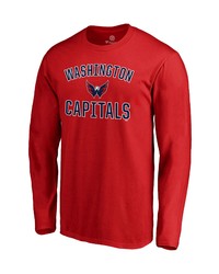 FANATICS Branded Red Washington Capitals Team Victory Arch Long Sleeve T Shirt