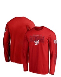 FANATICS Branded Red Washington Nationals Team Front Line Long Sleeve T Shirt