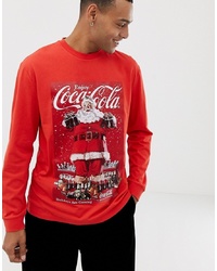 ASOS DESIGN Christmas Coca Cola Long Sleeve T Shirt