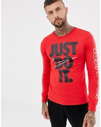 Nike Jdi Long Sleeve Top In Red 929374 657