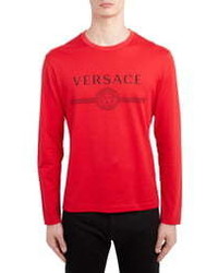 Versace Logo Long Sleeve T Shirt