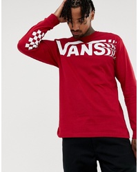 Vans Long Sleeve T Shirt With Large Logo In White Vn0a3hwtcar1