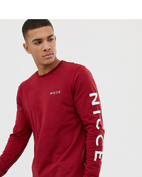 Nicce London Nicce Long Sleeve T Shirt In Red With Logo