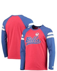STARTE R Redroyal Buffalo Bills Throwback League Raglan Long Sleeve Tri Blend T Shirt