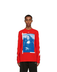 Off-White Red And Blue Mona Lisa Long Sleeve T Shirt