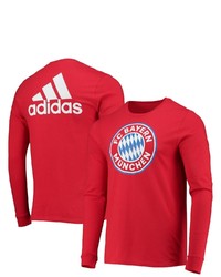 adidas Red Bayern Munich Three Stripe Life Crest Long Sleeve T Shirt At Nordstrom