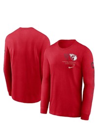Nike Red Cleveland Guardians Team Slider Tri Blend Long Sleeve T Shirt At Nordstrom
