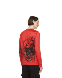 Alexander McQueen Red Etched Skull T Shirt