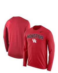 Nike Red Houston Cougars Arch Over Logo Long Sleeve T Shirt At Nordstrom