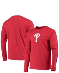 New Era Red Philadelphia Phillies Long Sleeve T Shirt