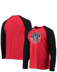 New Era Redblack Atlanta Falcons League Raglan Throwback Long Sleeve T Shirt