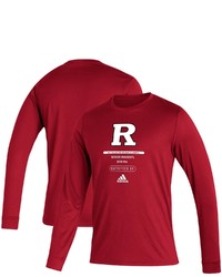 adidas Scarlet Rutgers Scarlet Knights Sideline Locker Tag Creator Roready Long Sleeve T Shirt