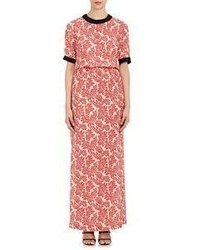 Ungaro Emanuel Abstract Leaf Maxi Dress Red