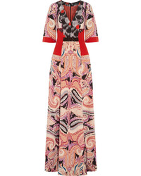 Etro Embellished Printed Silk Jersey Maxi Dress