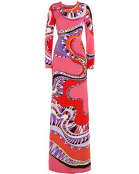 Emilio Pucci Printed Silk Maxi Dress