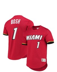 Mitchell & Ness Chris Bosh Red Miami Heat 2013 Mesh Name Number T Shirt