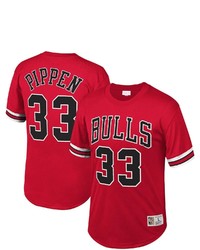 Mitchell & Ness Scottie Pippen Red Chicago Bulls Mesh T Shirt